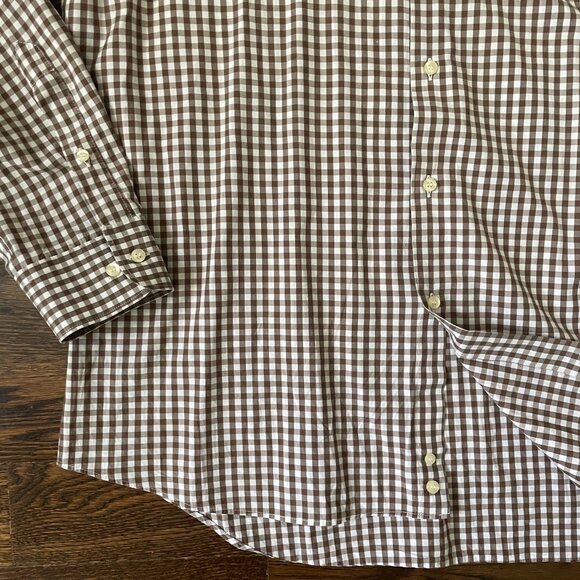 Etro Men's 100% Cotton Brown White Checkered Plaid Shirt-Sz.43 (XL) - Picture 3 of 10